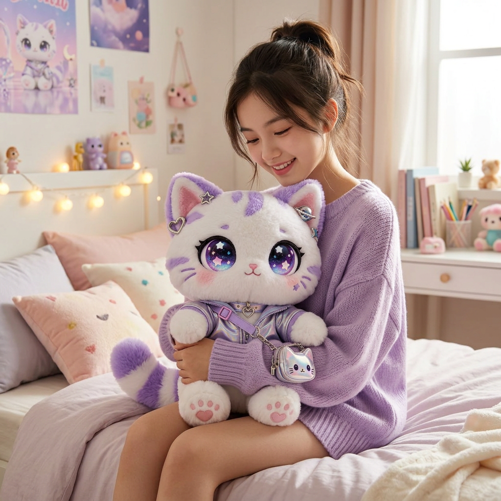 Galaxy Kitty Holographic Plush Doll — detail view 2
