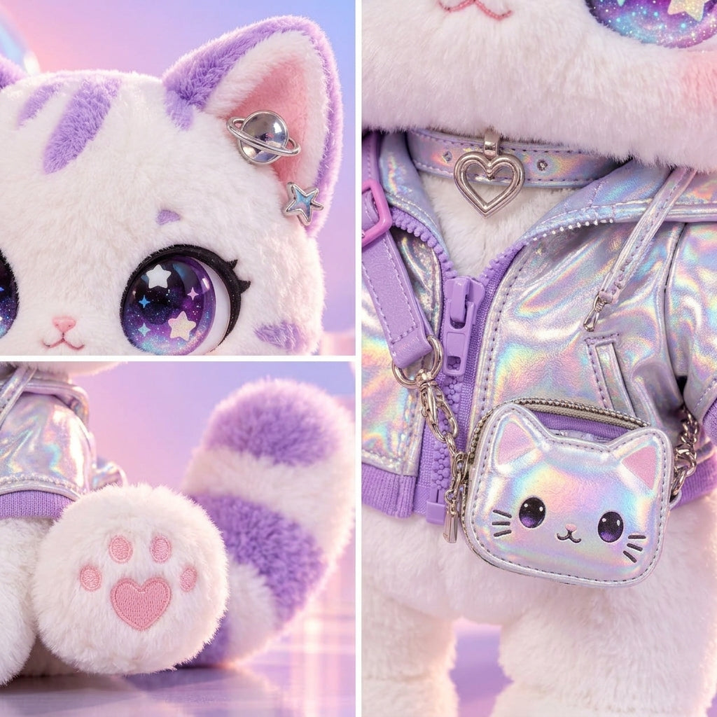 Galaxy Kitty Holographic Plush Doll — detail view 3