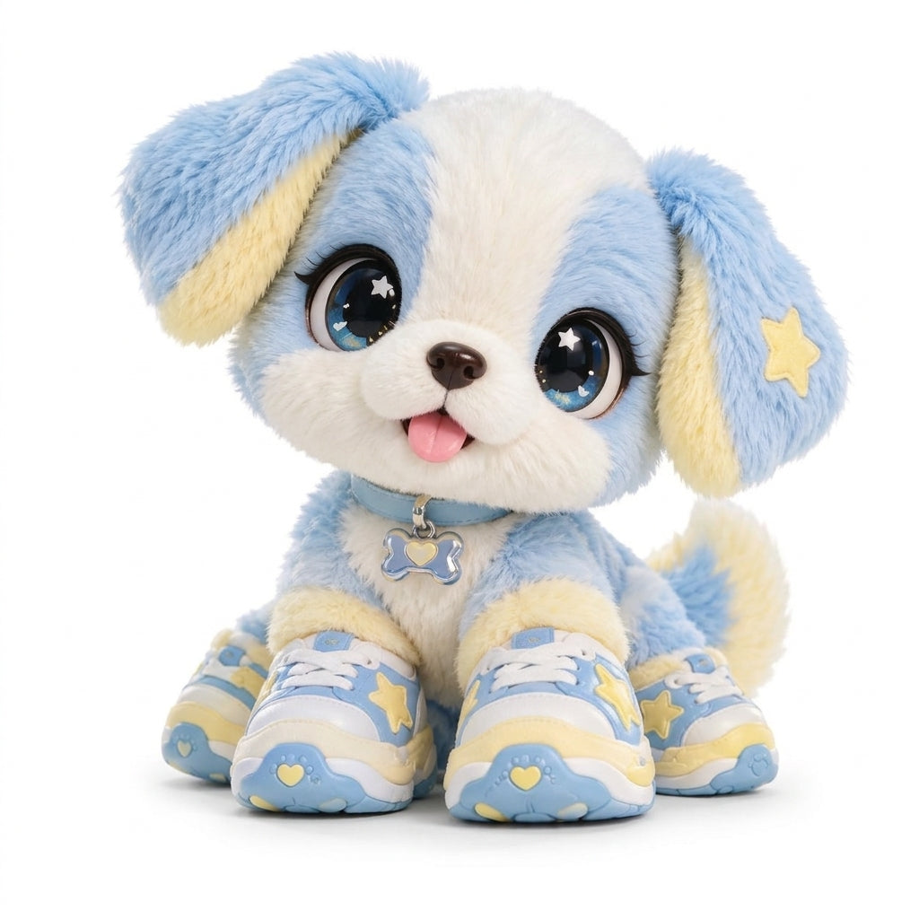 Sky Blue Sneaker Puppy Plush Doll — detail view 4