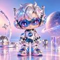 Chrome Star Voyager Robot Collectible Figure — front view