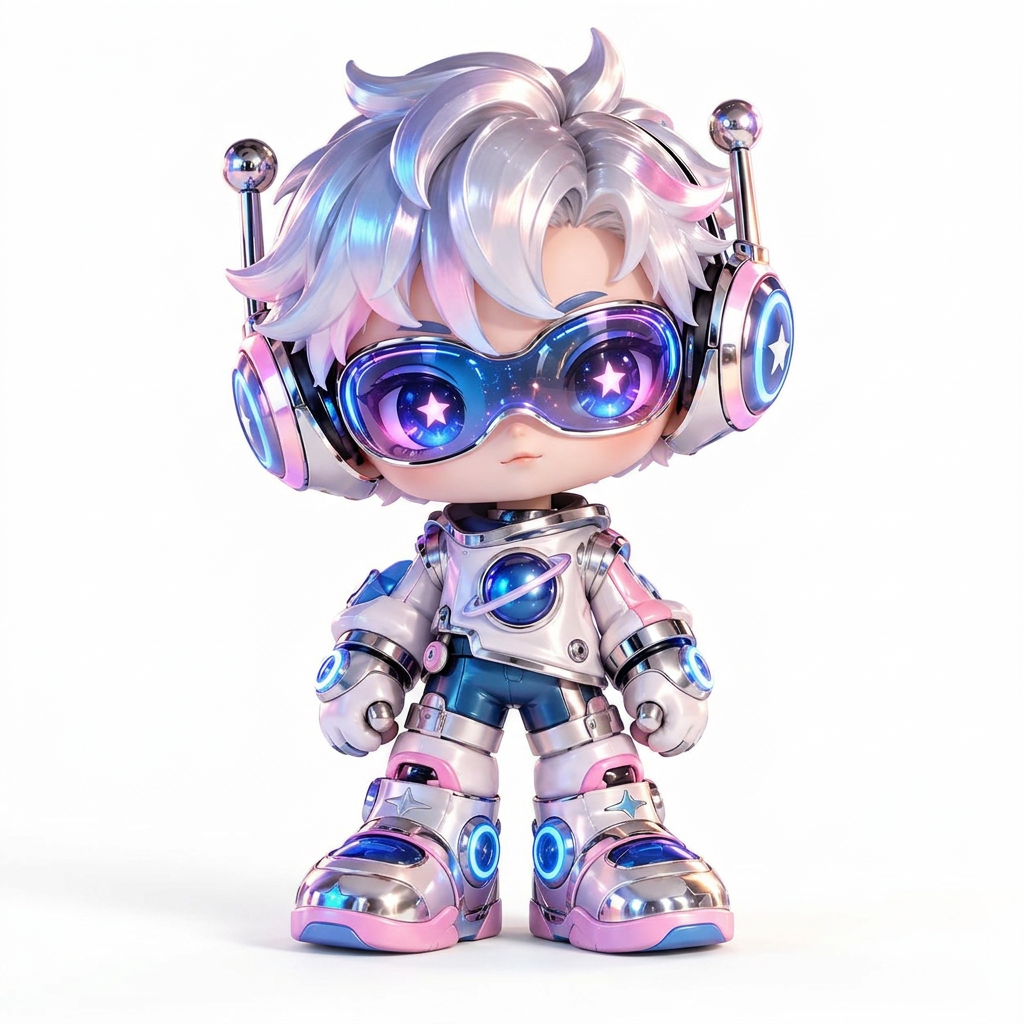 Chrome Star Voyager Robot Collectible Figure — detail view 4