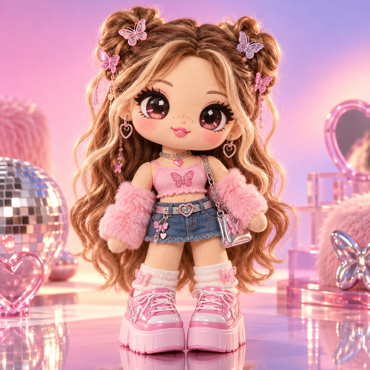 Butterfly Pop Y2K Fashion Plush Doll — front view