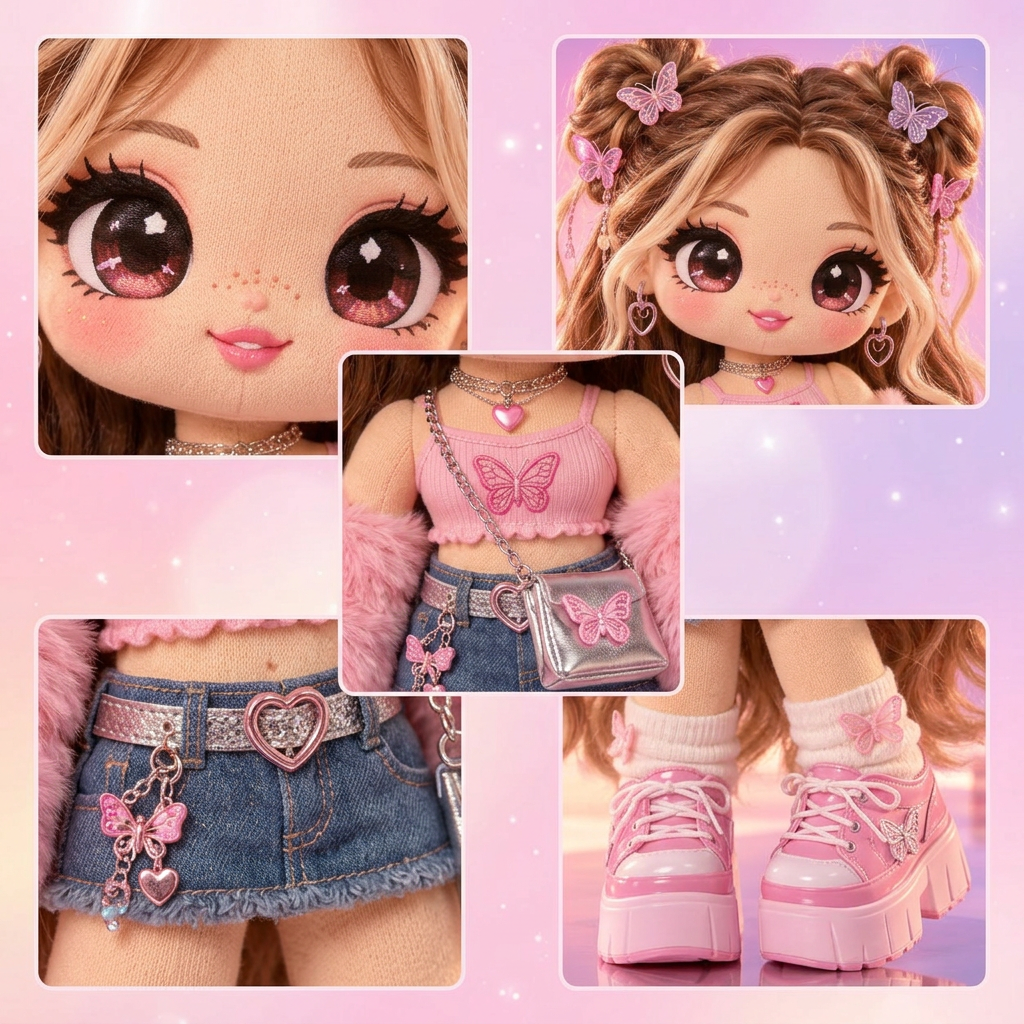 Butterfly Pop Y2K Fashion Plush Doll — detail view 3